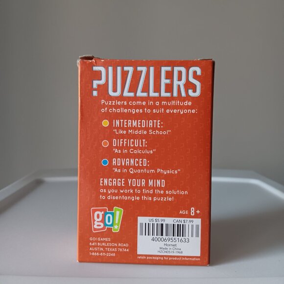 Puzzlers Starstruck Hornet Difficult Level Tactile Puzzle Ages 8+ Metal Puzzle - Picture 3 of 5